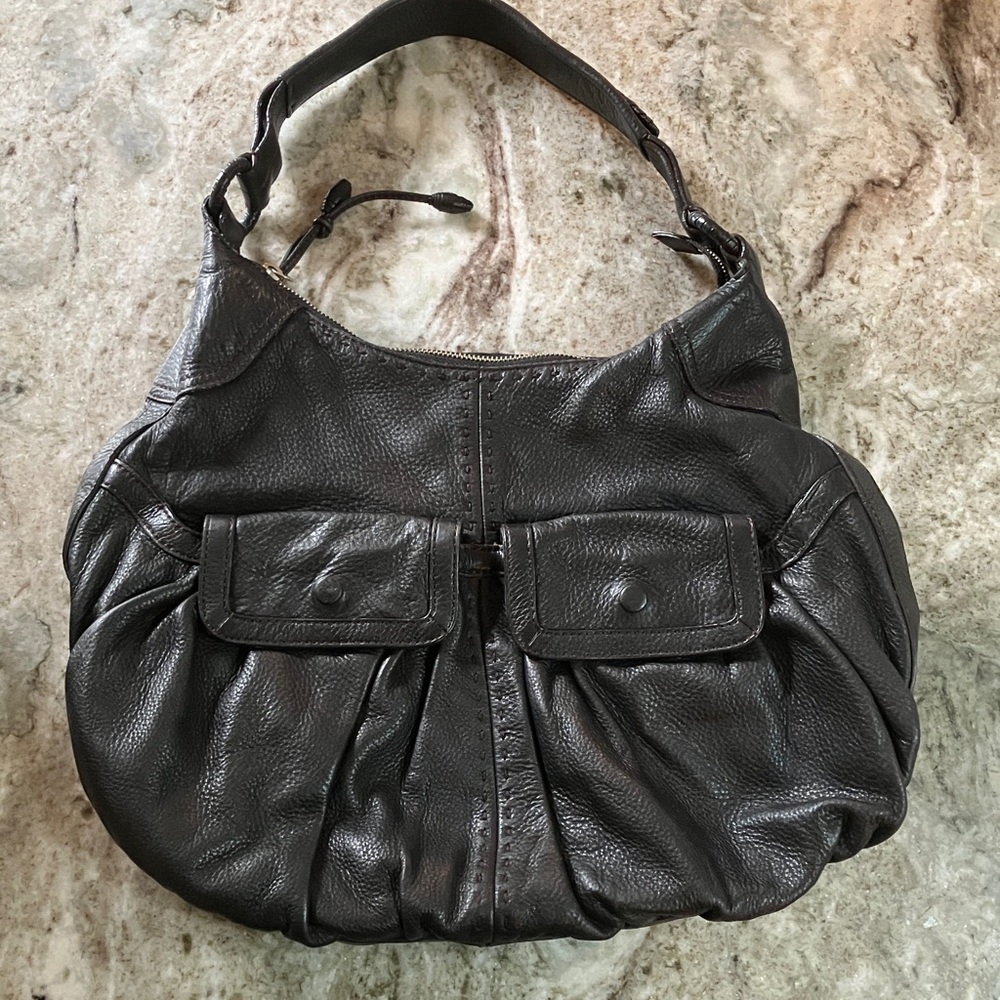 Cole Haan Leather Hobo Shoulder Bag Black